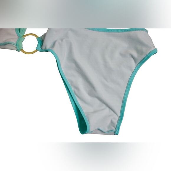 Shein Blue Green 2 Tone Side Ring 1pc Swimsuit MEDIUM Sexy Pastel Swimwear Beach - Picture 8 of 10